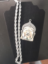 Load image into Gallery viewer, SILVER BUDDHA MEDALLION WITH THICK SILVER ROPE CHAIN