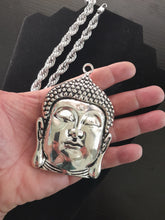 Load image into Gallery viewer, SILVER BUDDHA MEDALLION WITH THICK SILVER ROPE CHAIN