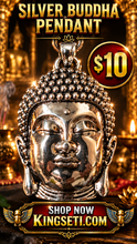 Load image into Gallery viewer, SILVER PLATED LARGE WOOLY HEAD BUDDHA PENDANT