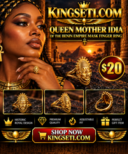 Load image into Gallery viewer, QUEEN MOTHER IDIA OF THE BENIN EMPIRE MASK FINGER RING(adjustable)