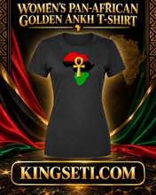 Load image into Gallery viewer, Pan-african Golden Ankh Ladies T Shirt