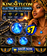 Load image into Gallery viewer, ELECTRIC BLUE COSMOS Double Sided Glass Ball Pendant Necklace