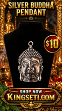 Load image into Gallery viewer, SILVER PLATED LARGE WOOLY HEAD BUDDHA PENDANT
