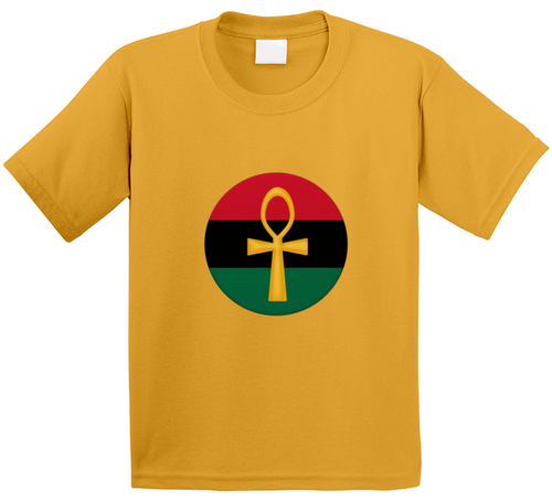 RBG JR.  RED BLACK & GREEN ANKH ON GOLD!! T-SHIRT