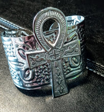 Load image into Gallery viewer, ANCIENT EGYPTIAN SILVER ANKH CUFF