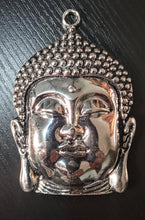 Load image into Gallery viewer, SILVER PLATED LARGE WOOLY HEAD BUDDHA PENDANT