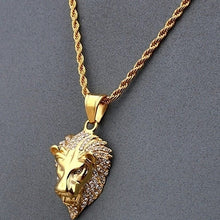 Load image into Gallery viewer, GOLD LION HEAD PENDANT &amp; NECKLACE