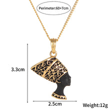 Load image into Gallery viewer, NEFERTITI BLACK MEDALLION &amp; NECKLACE