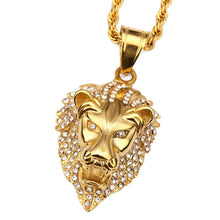 Load image into Gallery viewer, GOLD LION HEAD PENDANT &amp; NECKLACE
