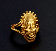 Load image into Gallery viewer, QUEEN MOTHER IDIA OF THE BENIN EMPIRE MASK FINGER RING(adjustable)