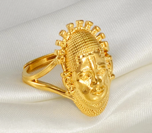 Load image into Gallery viewer, QUEEN MOTHER IDIA OF THE BENIN EMPIRE MASK FINGER RING(adjustable)